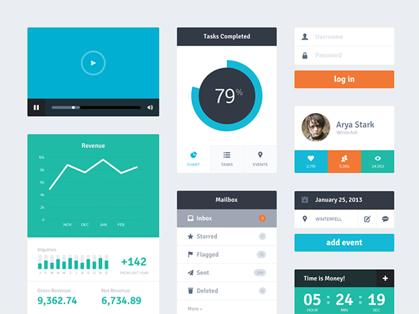 Freebie-PSD-Flat-UI-Kit-by-Riki-Tanone
