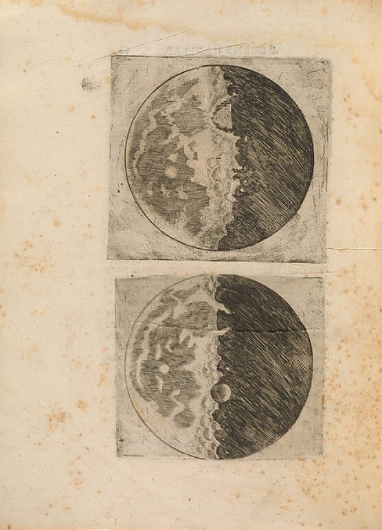 Bản vẽ đầu tiên về mặt trăng của Galileo Galilei