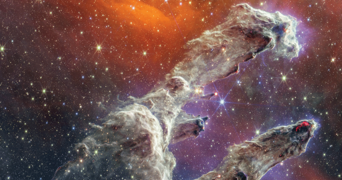 ‘Cột trụ của Tạo hóa’ phát sáng với chi tiết đáng chú ý trong bức ảnh do Kính viễn vọng James Webb của NASA chụp