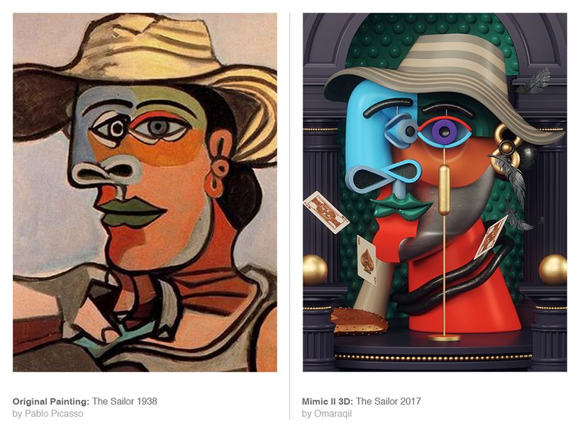 Omar Aqil và những tác phẩm 3D lấy cảm hứng từ tranh Picasso (p.2)