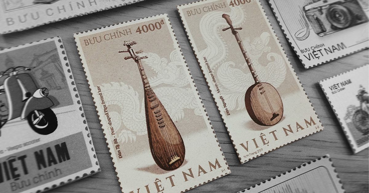Bạn đã từng thấy tem nhạc cụ truyền thống Việt Nam chưa?