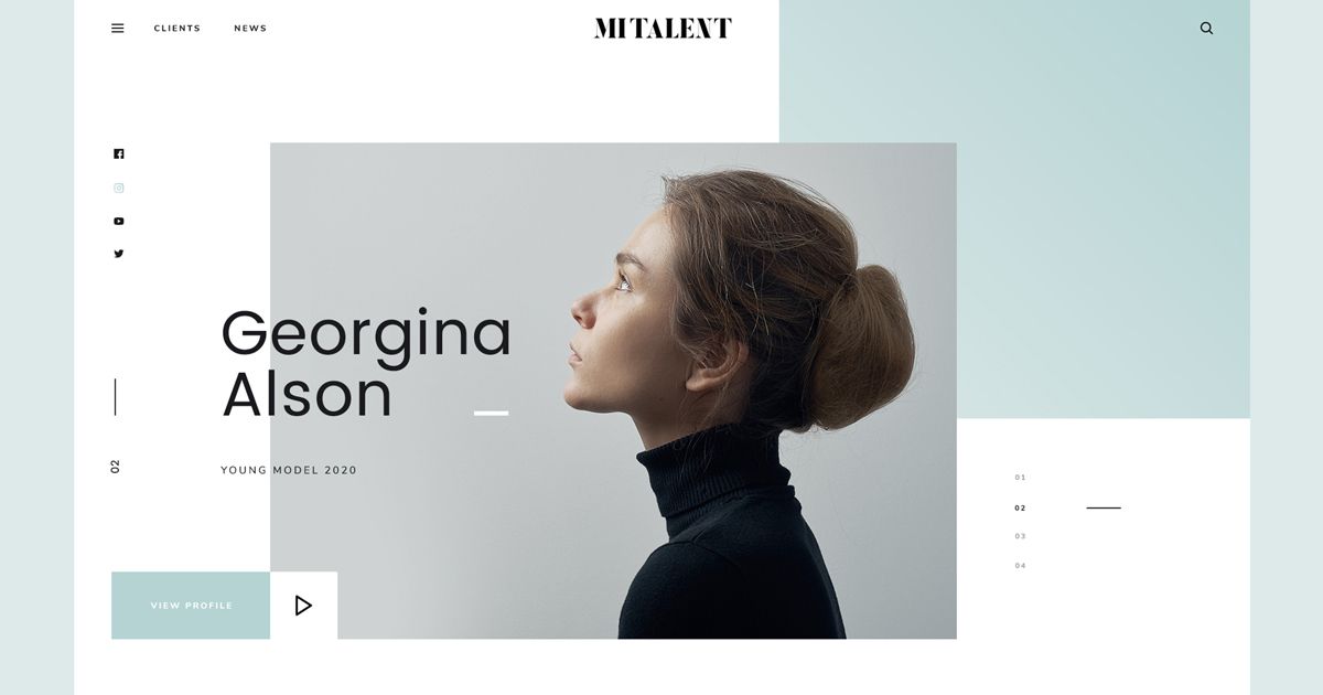 Tặng bạn template thiết kế web MI Talent sang trọng