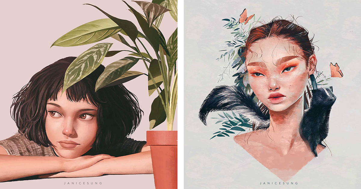 Minh họa chân dung đầy cảm hứng của nghệ sĩ Janice Sung