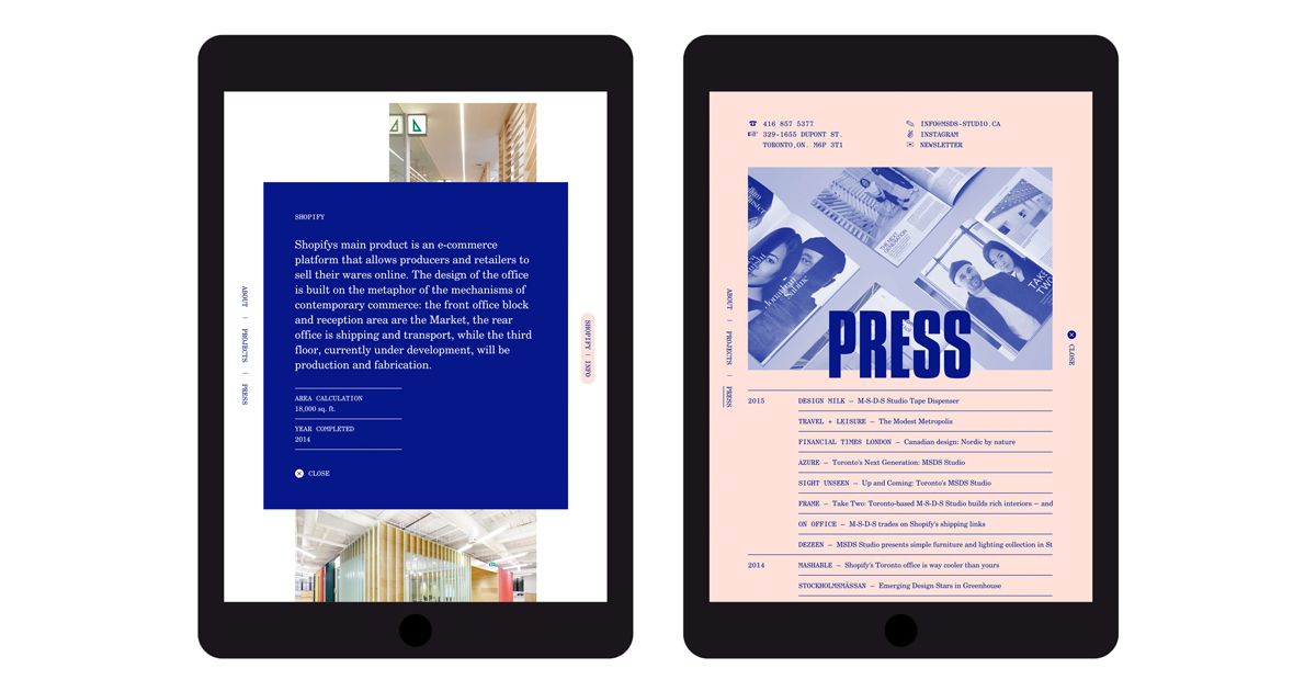 Website linh hoạt của studio nội thất MSDS