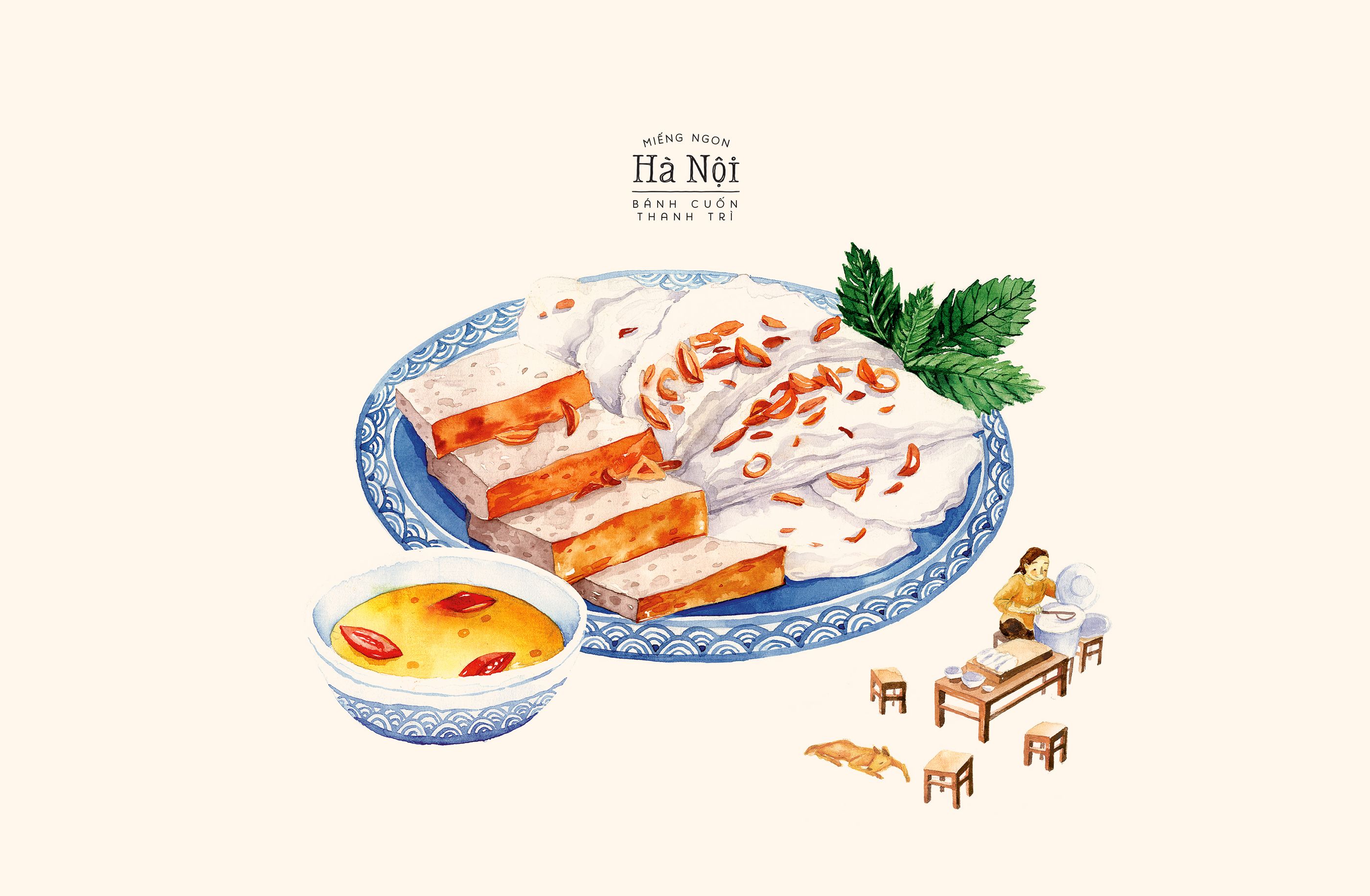A Taste of Hanoi truyền tải phong cách ẩm thực Việt qua màu nước mộc mạc