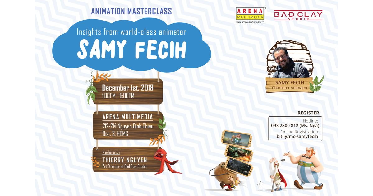 Arena Multimedia đem đến Hồ Chí Minh lớp Animation Masterclass từ animator đẳng cấp thế giới Samy Fecih