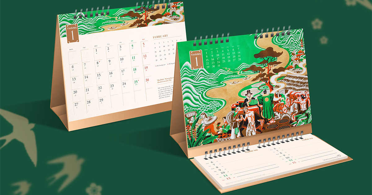 Bộ lịch về lịch sử Giao thương & Tiền tệ Việt Nam của Vietcombank