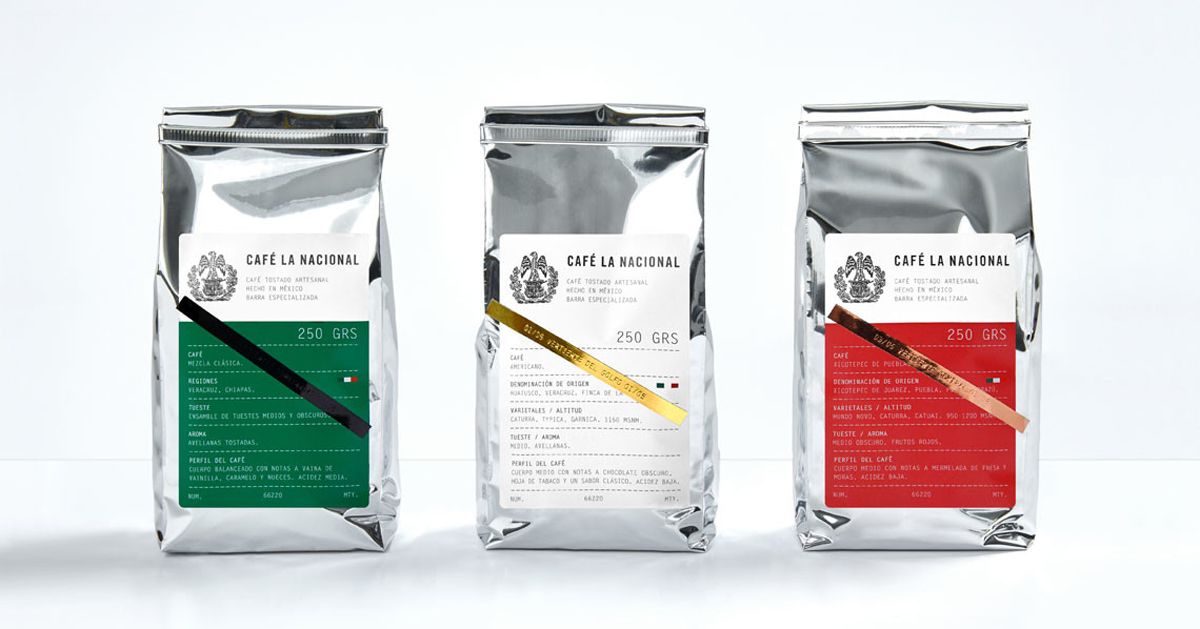 Café la Nacional﻿ - Bộ nhận diện cà phê gợi nhắc đến biểu tượng quốc kỳ