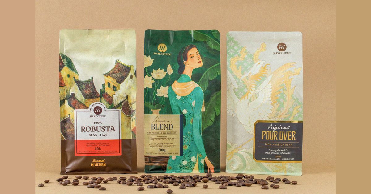 Thiết kế bao bì ‘HAN COFFEE’ đầy hồn thơ của Hà Nội