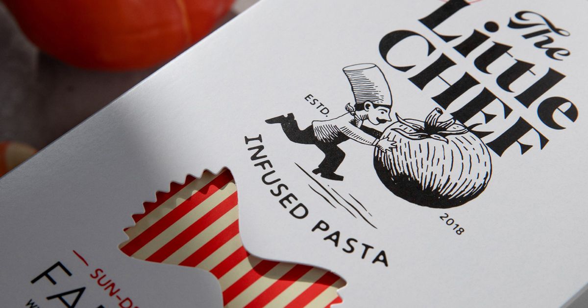 Bao bì mã vạch tàng hình của thương hiệu pasta The Little Chef