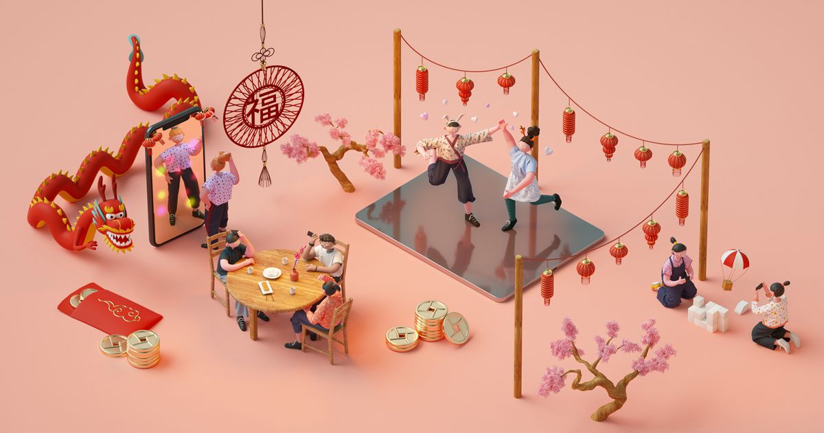 Minh hoạ 3D của Apple cho dịp Tết âm lịch năm 2019