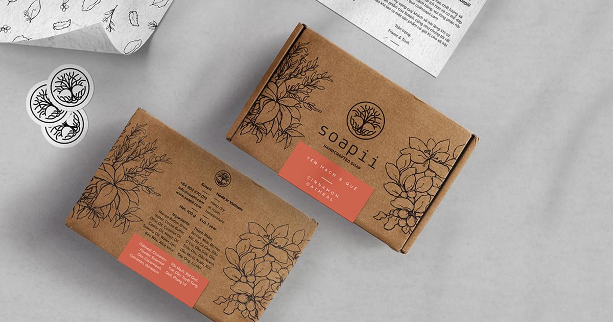 Bao bì giấy craft dành cho thương hiệu xà phòng thủ công Việt Nam Soapii
