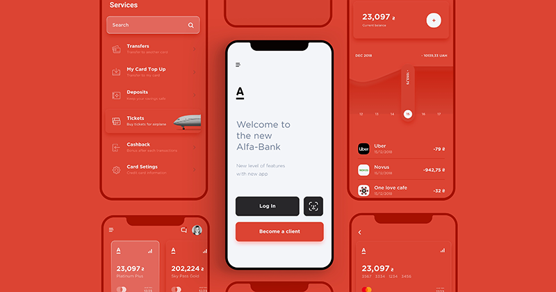 [UI Inspiration] Tái thiết kế giao diện ứng dụng mobile của Alfa Bank