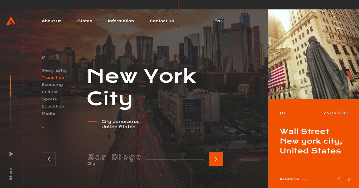 [UI Inspiration] Aunited - Trang web ấn tượng giúp bạn khám phá lịch sử Hoa Kỳ