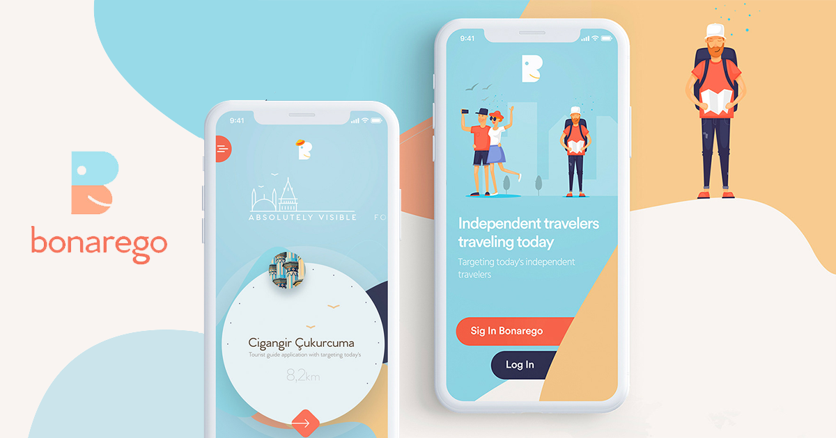 [UI Inspiration] Thiết kế vui tươi của ứng dụng hướng dẫn du lịch Bonarego