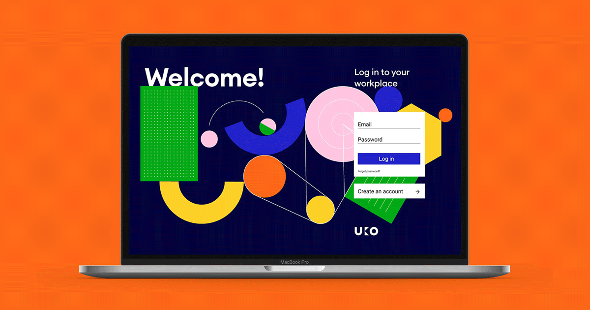 Trang web UKO dùng các khối hình học màu sắc để hiệu quả hóa công cụ