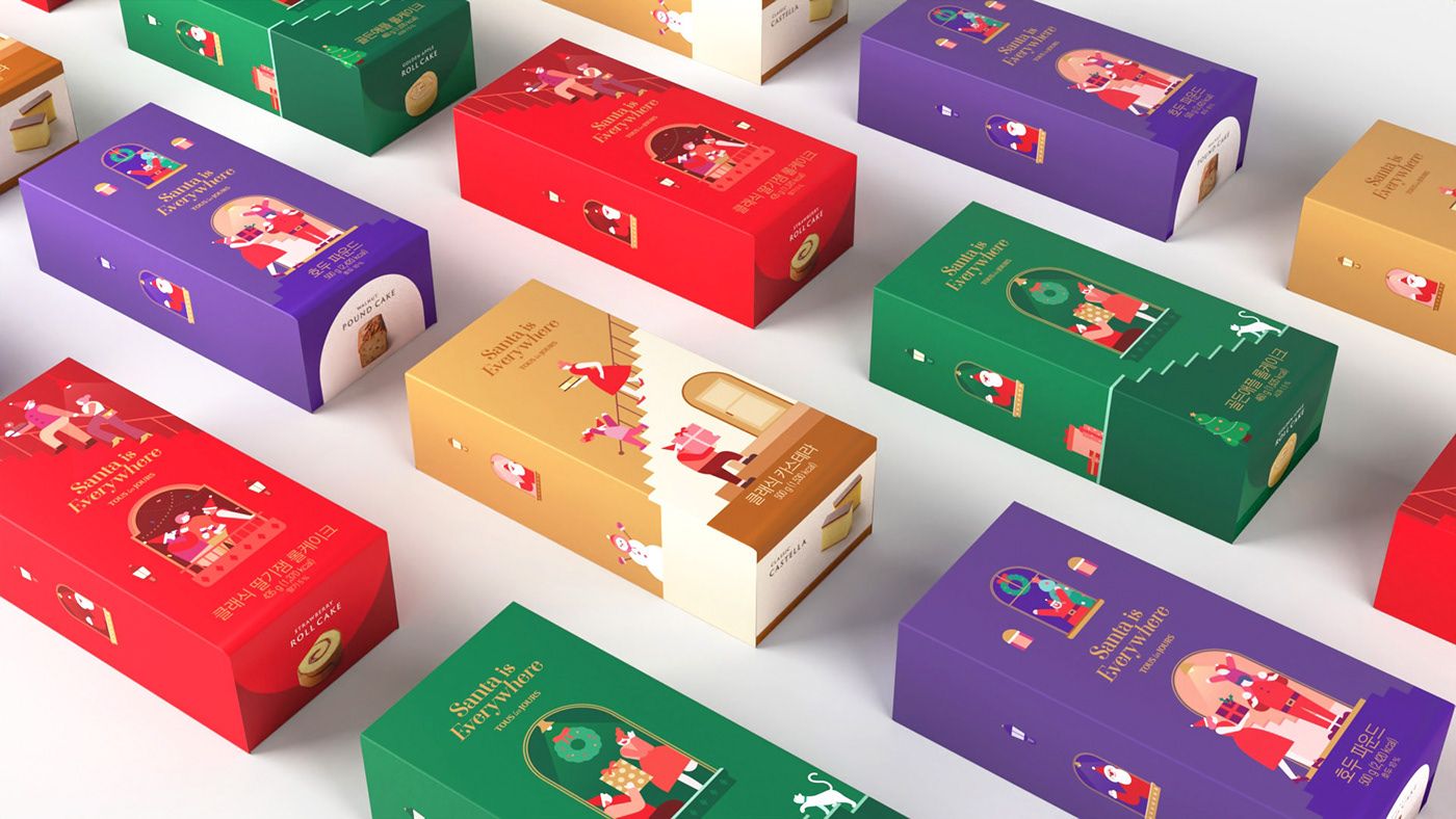Khoảnh khắc sum họp trên hộp bánh Giáng sinh của Tous Les Jours