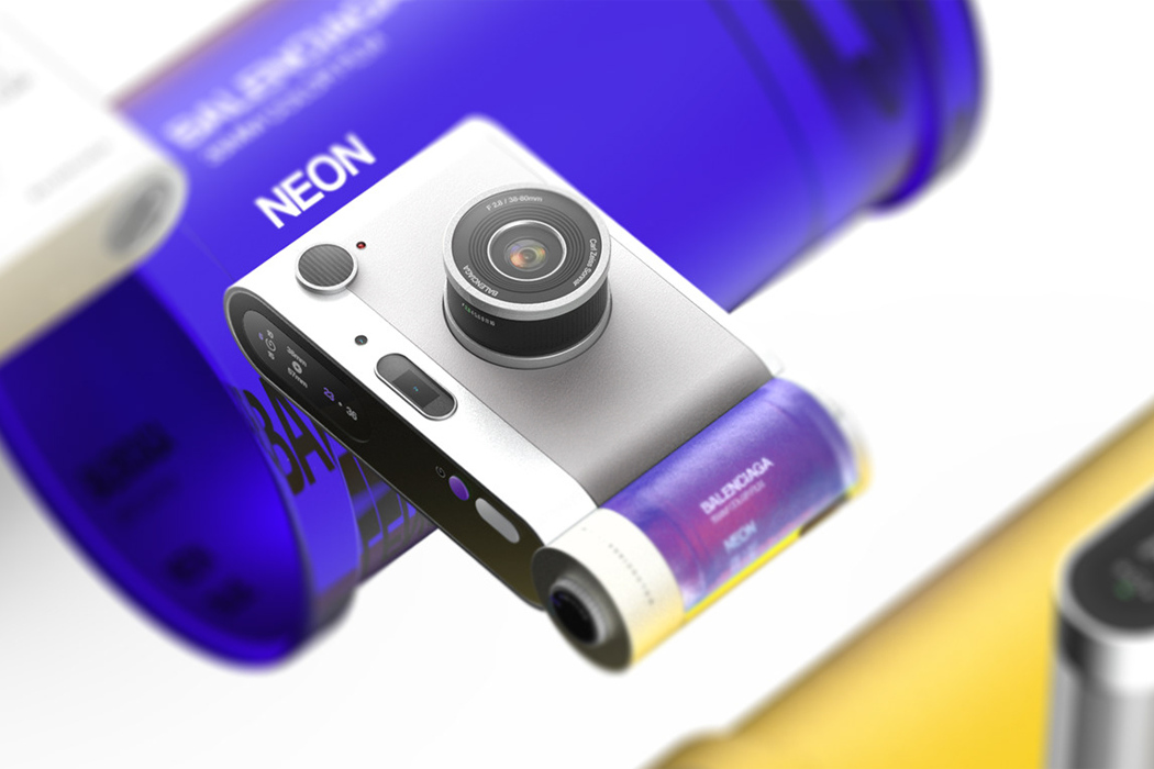 Hé lộ chiếc máy ảnh phim 'tối giản' lấy cảm hứng từ những tông màu neon đặc sắc của nhà mốt Balenciaga