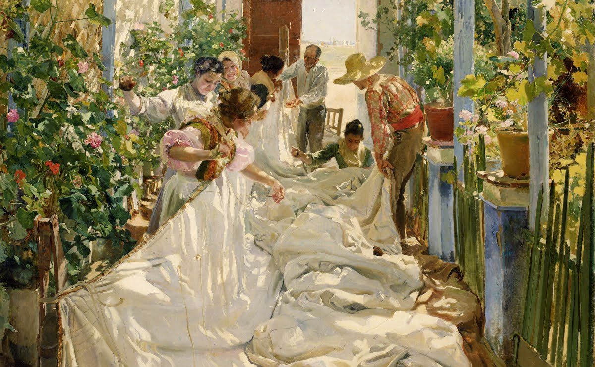 /Tách Lớp/ Điều gì khiến ta trót yêu màu nắng Sewing the Sail của Joaquin Sorolla