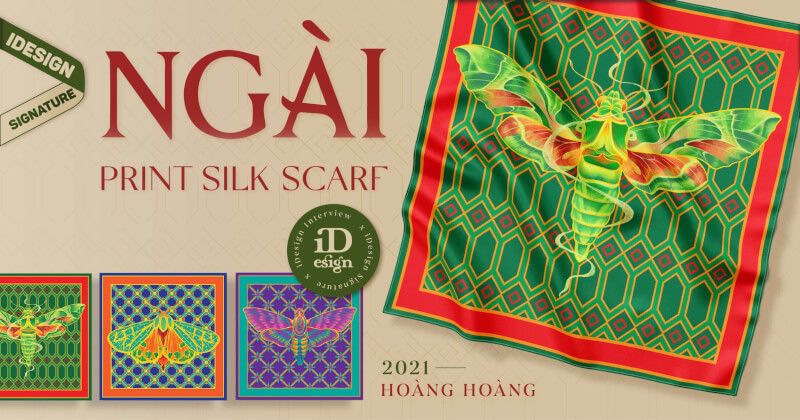 Khám phá tinh thần Á Đông trong dự án khăn lụa cao cấp “NGÀI” PRINT SILK SCARF của Hoàng Hoàng
