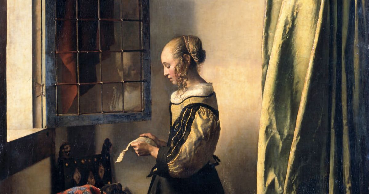 Ta thấy gì trong bức tranh 'Cô gái đọc thư bên cửa sổ đang mở' của Vermeer?
