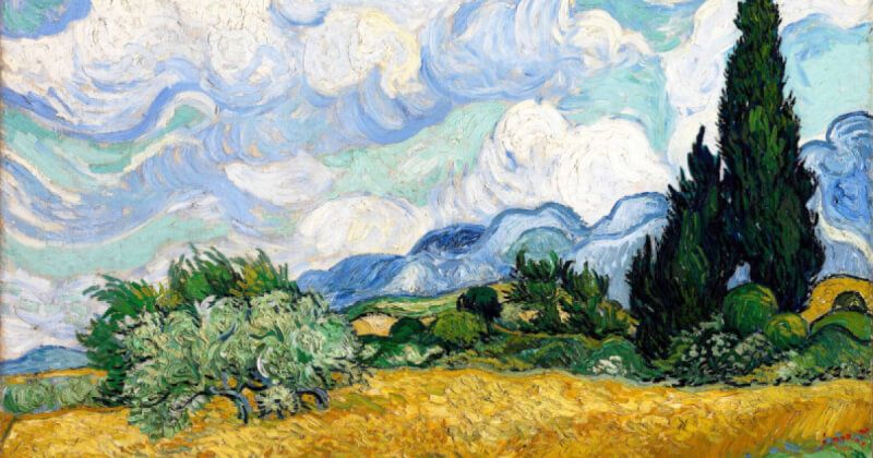 /Tách lớp/ Wheat Field with Cypresses - Miền quê nước Pháp trong đôi mắt nhiệm màu của Van Gogh