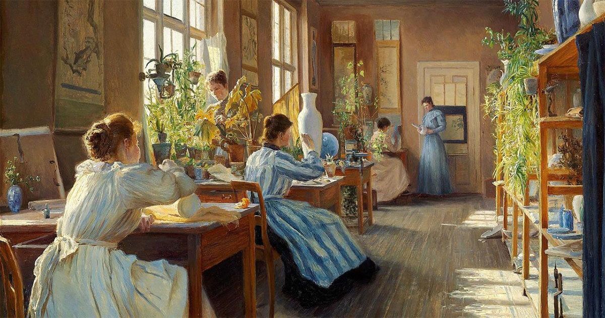 /Tách Lớp/ 'Women Decorating Porcelain' - Tuyệt  tác ánh sáng của Emma Meyer
