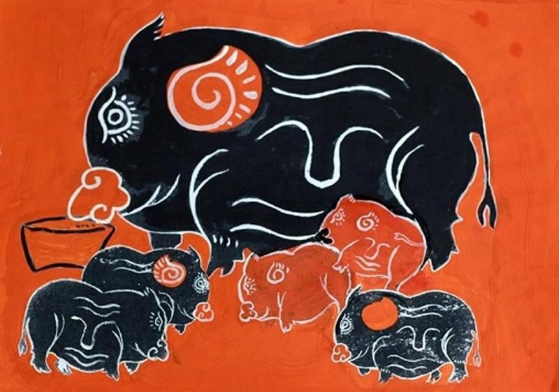 Con Lợn Của Hai Dòng Tranh Đông Hồ Và Kim Hoàng