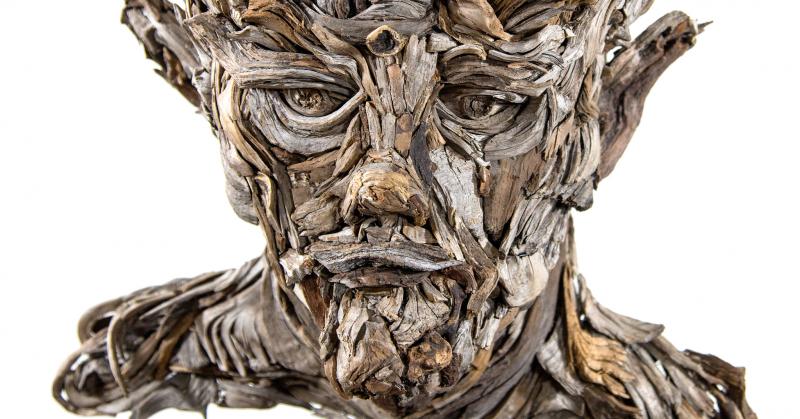 Bennett Ewing - 17 năm ghép những mảnh gỗ trôi dạt thành khuôn mặt của tự nhiên