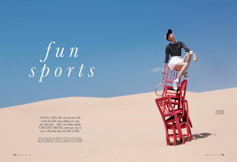 Bộ ảnh thể thao mang màu sắc trừu tượng trên Elle Magazine