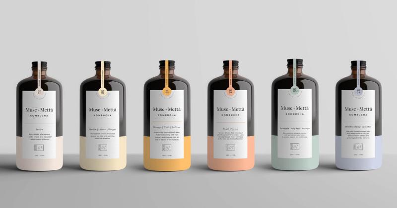 Muse+Metta - Thiết kế tối giản cho thương hiệu thức uống thảo dược