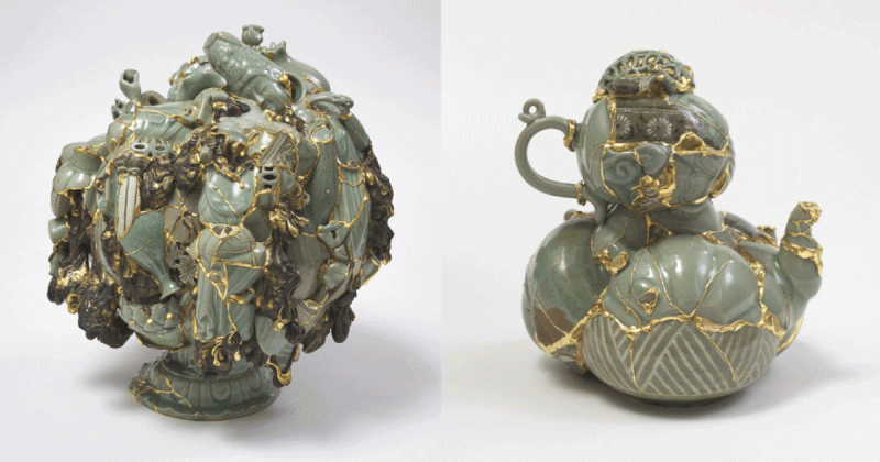 Các tác phẩm điêu khắc sử dụng kỹ thuật Kintsugi từ những mảnh sứ vỡ