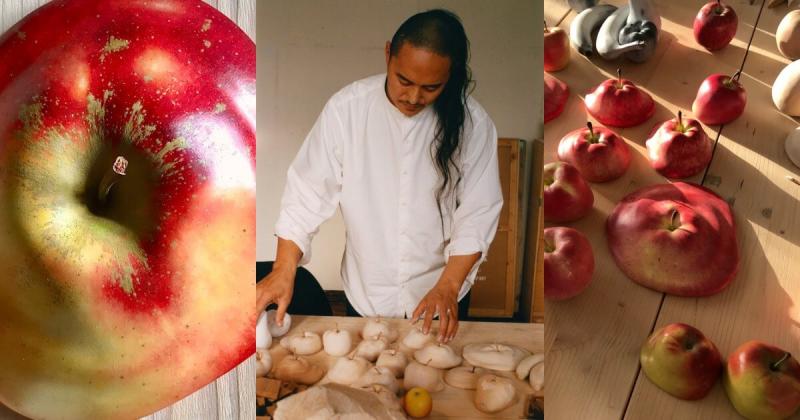 Tác phẩm điêu khắc những quả táo tan chảy của Yosuke Amemiya