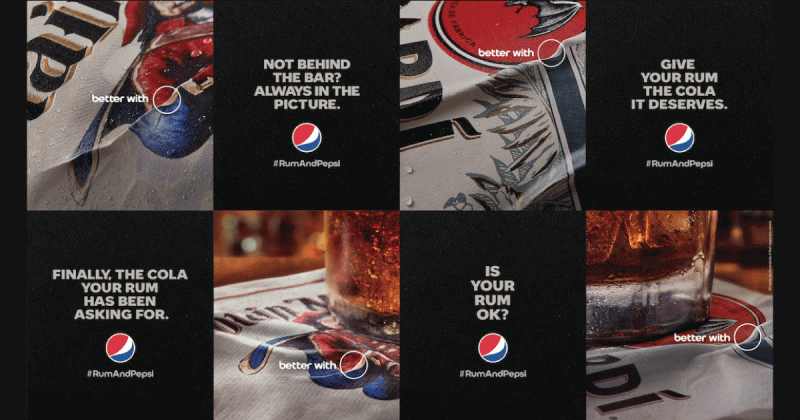 Pepsi tung Print Ads thách thức Coca - Cola, khẳng định mình mới là sự kết hợp hảo hảo với rượu Rum 